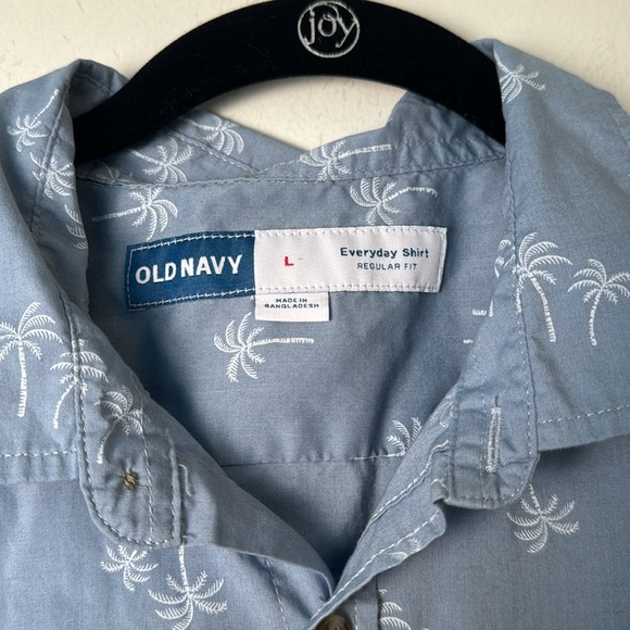 Old Navy Palm Tree Everyday Regular Fit Short Sleeve Button Down Casual Shirt -L - Picture 4 of 7
